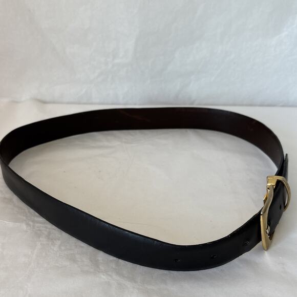 Vintage Yves Saint Laurent Black Leather Belt Men's size 30 - Picture 10 of 10